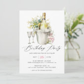Invitation Champagne fantaisie | Anniversaire des femmes mign (Debout devant)