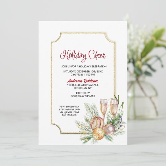 Invitation Champagne Fête (Debout devant)