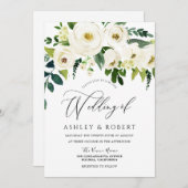 Invitation Champagne Fleurs blanches Elégant Mariage de print (Devant / Derrière)