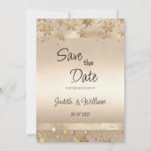 Invitation Champagne Flocons de Neige Luxe Save the Date (Devant)