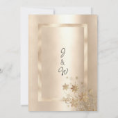 Invitation Champagne Flocons Dorés Luxe Mariage (Dos)