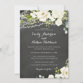 Invitation Champagne Floral Clair Tableau de Mariage (Devant)