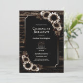 Invitation Champagne Florale champagne champagne rustique Pet (Debout devant)