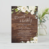 Invitation Champagne Florale Rustique Brunch Et Bulles (Debout devant)