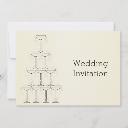 Invitation Champagne Flutes Design Champagne Mariage couleur (Devant)