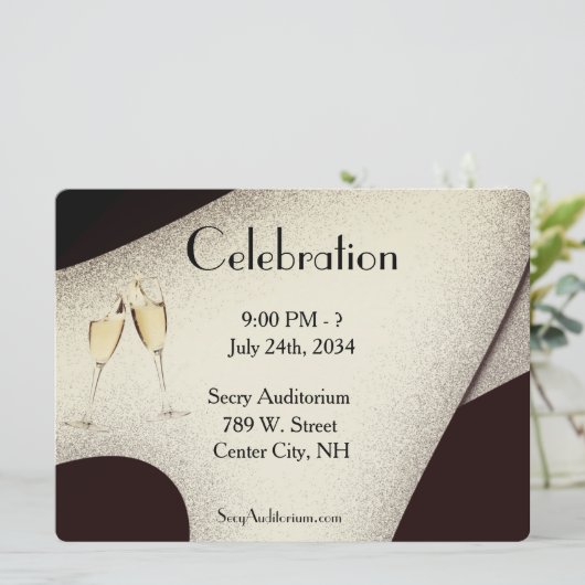 Invitation Champagne Glass (Debout devant)