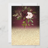 Invitation Champagne Glass Or Bourgogne Retraite Rose (Dos)