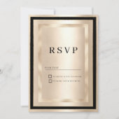 Invitation Champagne Gold Black Glamour Luxury RSVP  (Devant)