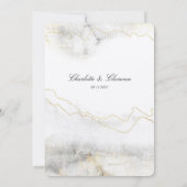 Invitation Champagne Gold Black White Aquarelle Mariage (Dos)