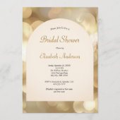 Invitation Champagne Gold Bokeh Elegant Bridal Shower (Devant)