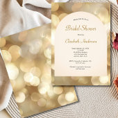 Invitation Champagne Gold Bokeh Elegant Bridal Shower