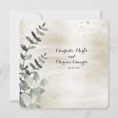 Invitation Champagne Gold Desdia Rose Eucalyptus Mariage (Dos)