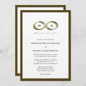 Invitation Champagne Gold Infinity Mariage classique (Devant / Derrière)