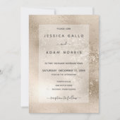 Invitation Champagne Gold Parties scintillant Mariage moderne (Devant)