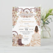 Invitation Champagne Gold Western Charro Quinceanera (Debout devant)