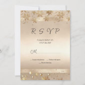 Invitation Champagne Golden Snowflakes Luxury RSVP (Devant)