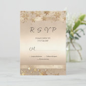 Invitation Champagne Golden Snowflakes Luxury RSVP (Debout devant)