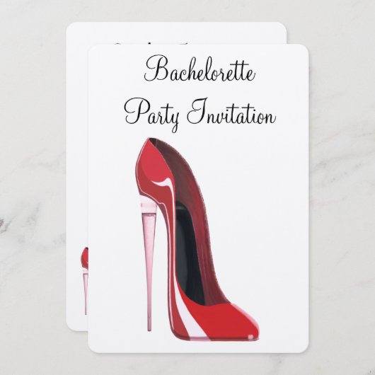 Invitation Champagne Heel Stiletto Bachelorette (Devant / Derrière)