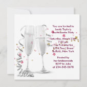 Invitation Champagne High Heures Bachelorette Party (Dos)