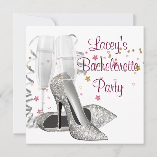 Invitation Champagne High Heures Bachelorette Party (Devant)