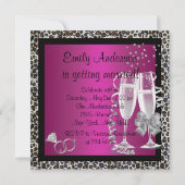 Invitation Champagne High Heures Hot Pink Leopard Bachelorett (Dos)