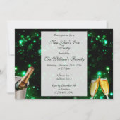 Invitation Champagne & Horloge Réveillon du Nouvel An (Dos)