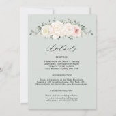 Invitation Champagne Ivory Blush rose Floral Mariage (Dos)