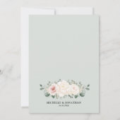 Invitation Champagne Ivory Blush rose Floral Mariage (Dos)