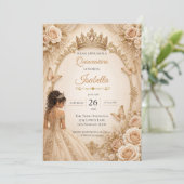 Invitation Champagne Ivory Quinceañera  (Debout devant)