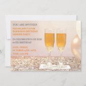 Invitation Champagne jaune clair 60e anniversaire (Devant)