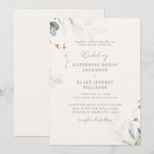 Invitation Champagne léger Mariage botanique III (Devant / Derrière)