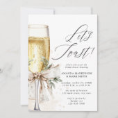 Invitation Champagne Let's Toast Winter Bridal Shower (Devant)
