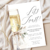 Invitation Champagne Let's Toast Winter Engagement
