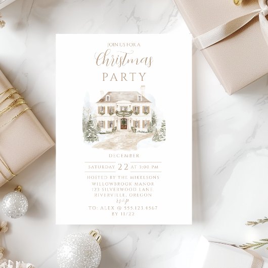 Invitation Champagne Manor Christmas