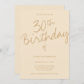 Invitation Champagne minimaliste 30e anniversaire (Devant / Derrière)