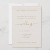 Invitation Champagne minimaliste moderne Gold Mariage élégant (Devant)