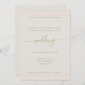 Invitation Champagne minimaliste moderne Gold Mariage élégant (Devant / Derrière)