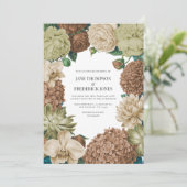 Invitation Champagne Mist, Willow Sage & Pebble Taupe Wedding (Debout devant)