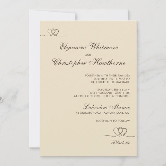 Invitation Champagne Modern Chic Mix and Match Wedding (Devant)