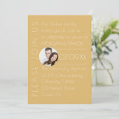 Invitation Champagne moderne Tonal Mariage, photo (Debout devant)