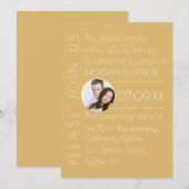 Invitation Champagne moderne Tonal Mariage, photo (Devant / Derrière)