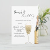 Invitation Champagne Moet Bouteille de verre Brunch & Bubbly (Debout devant)