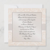 Invitation Champagne Monogramme Mariage damassé (Dos)