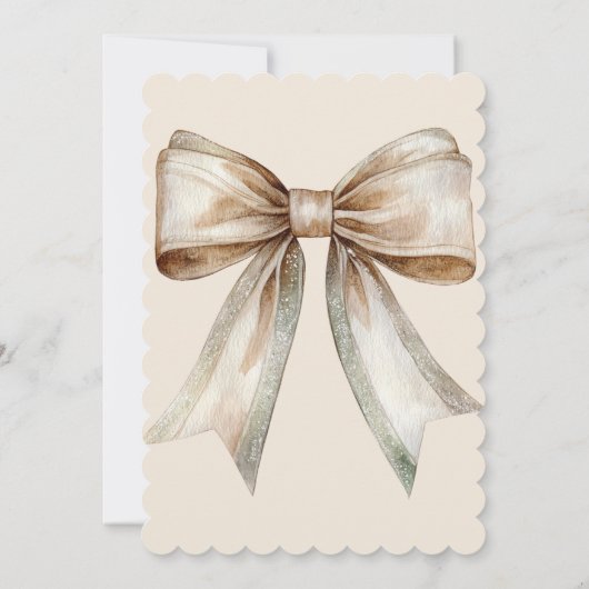 Invitation Champagne Moss Bow 16e anniversaire (Dos)
