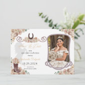 Invitation Champagne Occidentale Quinceañera Enregistrer La D (Debout devant)