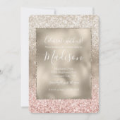Invitation Champagne Or rose blanc brillant Parties scintilla (Devant)