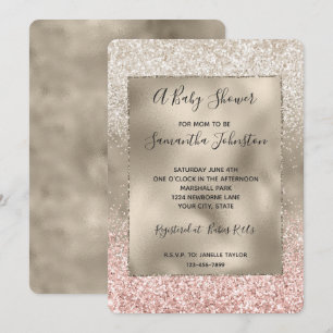 Invitation Champagne Or rose blanc brillant Parties scintilla