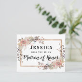 Invitation Champagne Or Seras-Tu Ma Demoine d'Honneur (Debout devant)