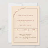 Invitation Champagne or simple moderne pour 60 ans doré (Devant)