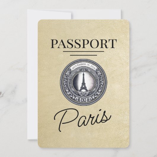 Invitation Champagne Paris Passport Mariage (Dos)